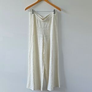 Crochet Cream Wide-Leg Pants